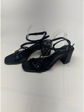 Nordstrom Rack Womens Strap Black Lagrange Square Toe Heel Sandal Sz 11